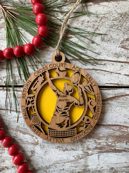 Personalized Tennis Player Boy or Girl Christmas Tree Ornament | Gift for High School Tennis Team