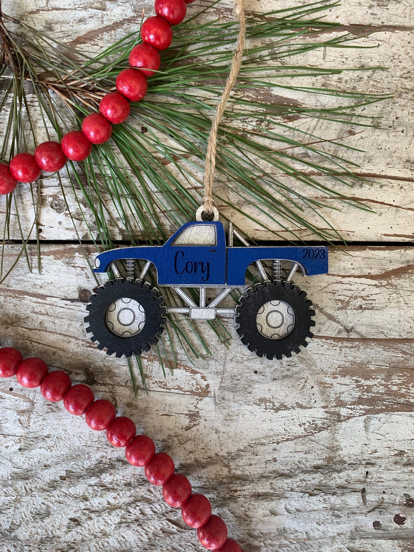 Personalized Monster Truck Christmas Ornament | Demolition Derby | Ornament for Boy | Gift for Trucker | Boys Truck Ornament | Truck Lover