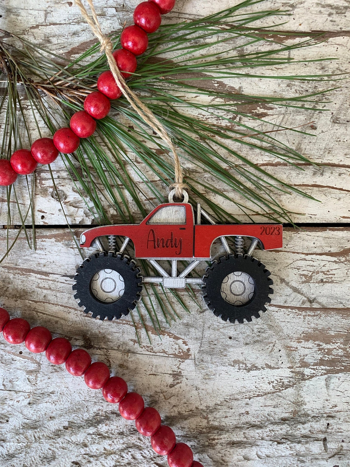 Personalized Monster Truck Christmas Ornament | Demolition Derby | Ornament for Boy | Gift for Trucker | Boys Truck Ornament | Truck Lover