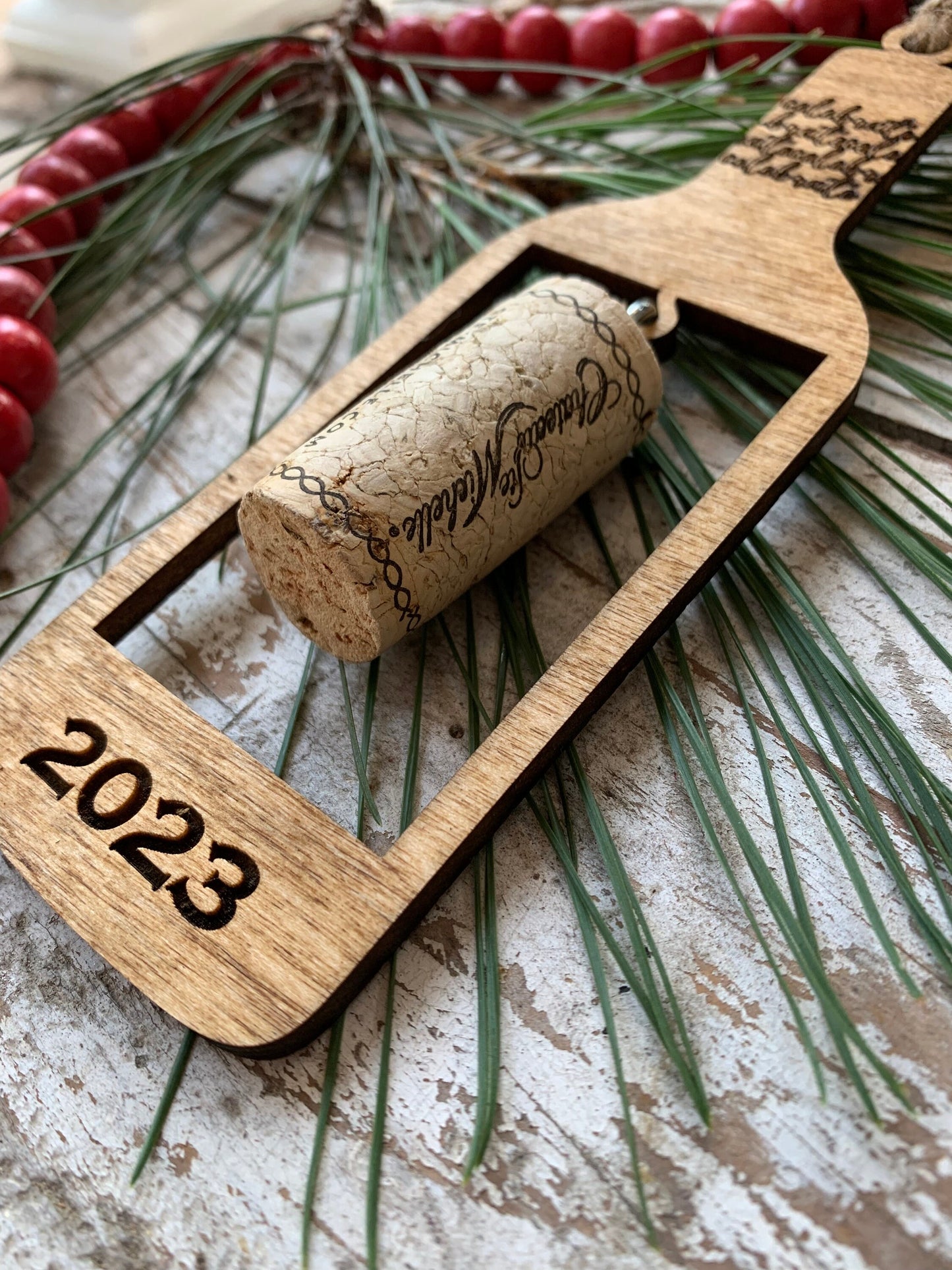 2024 Celebrate Wine Bottle Wine Cork Keepsake Christmas Tree Ornament - Cork not included | Gift for Wine Lover | Wine Trip | Wine Ornament