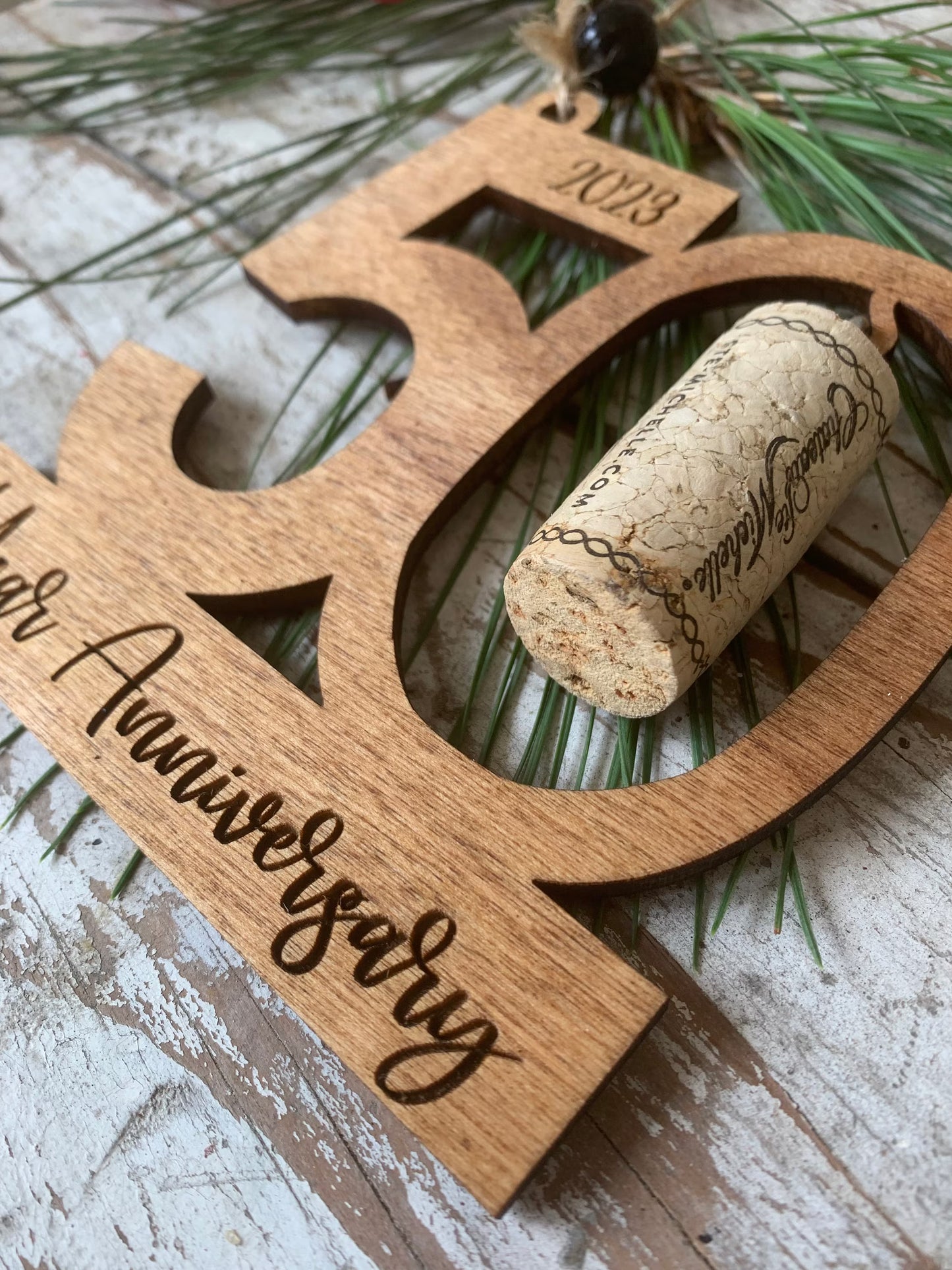 2026 50th Anniversary Wine Cork Keepsake Christmas Tree Ornament-cork not included | 50th Anniversary Gift | Fifty Year Anniversary | 50 yr