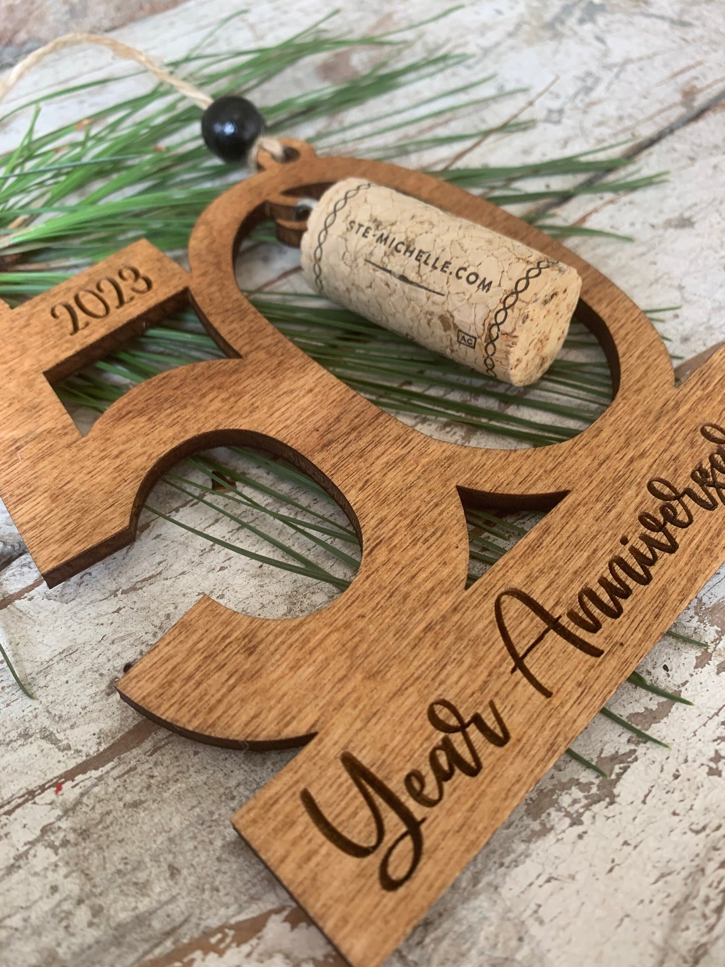 2026 50th Anniversary Wine Cork Keepsake Christmas Tree Ornament-cork not included | 50th Anniversary Gift | Fifty Year Anniversary | 50 yr