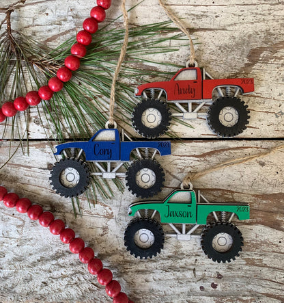 Personalized Monster Truck Christmas Ornament | Demolition Derby | Ornament for Boy | Gift for Trucker | Boys Truck Ornament | Truck Lover
