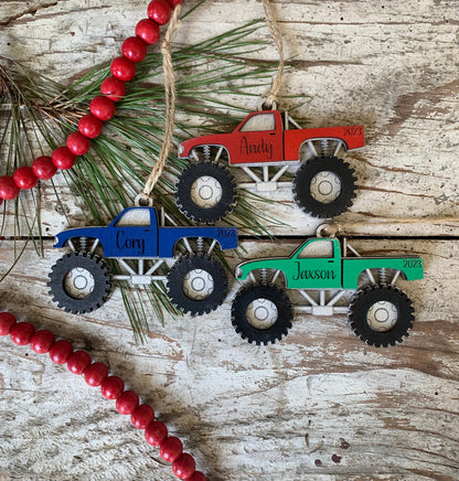 Personalized Monster Truck Christmas Ornament | Demolition Derby | Ornament for Boy | Gift for Trucker | Boys Truck Ornament | Truck Lover