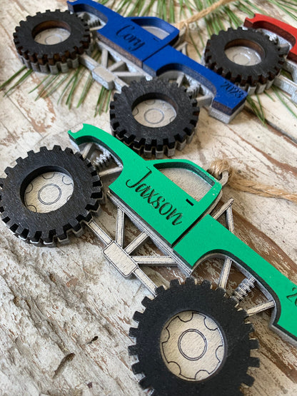 Personalized Monster Truck Christmas Ornament | Demolition Derby | Ornament for Boy | Gift for Trucker | Boys Truck Ornament | Truck Lover