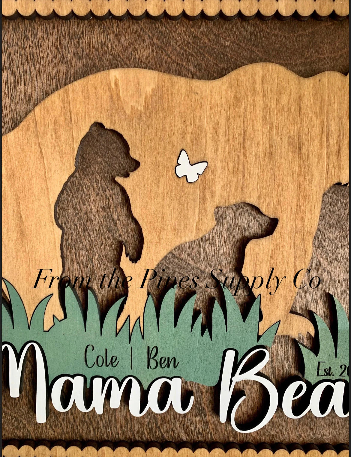 Personalized Mama Bear with Kids Names Sign | Custom Mothers Day Gift for Mom of up to 5 Cubs | Personalized Gift for Mother | Gift from Son