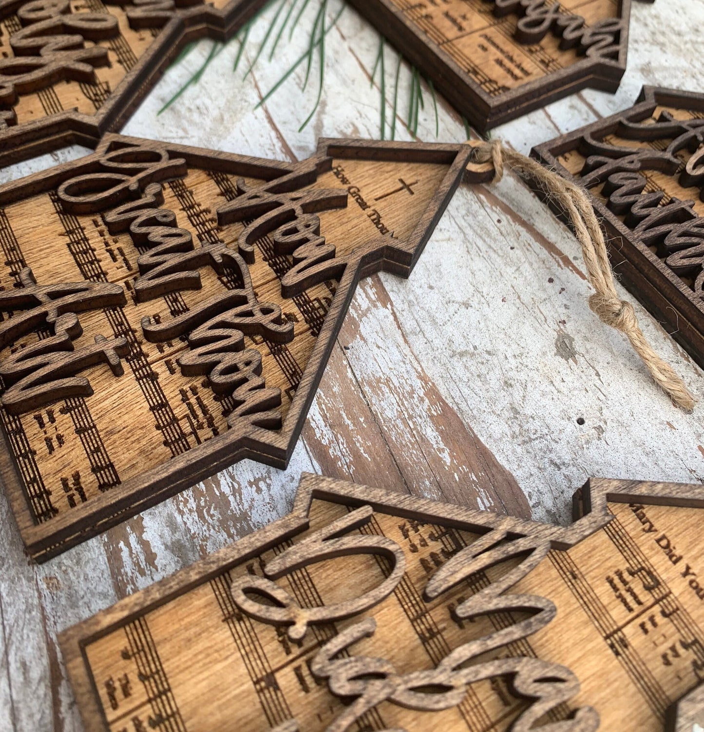 Church Hymns Christmas Tree Ornaments |Religious Songs | Sunday School Gifts | Personalized Church Ornament | Silent Night | Amazing Grace