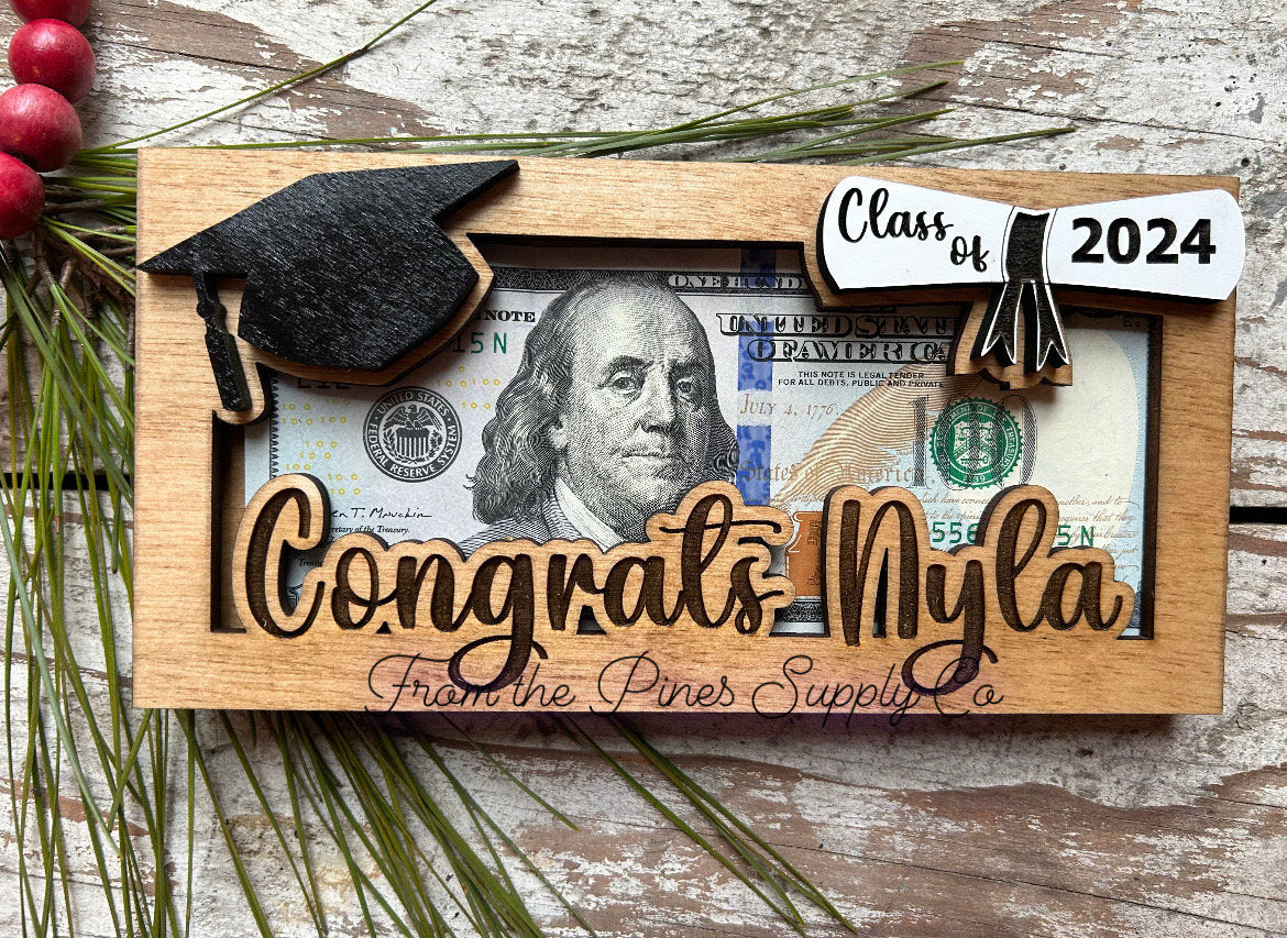 Personalized Graduation Money Holder Gift | Graduation Cash Holder | Class of 2026 High School Senior Gift | Custom College Graduate Gift