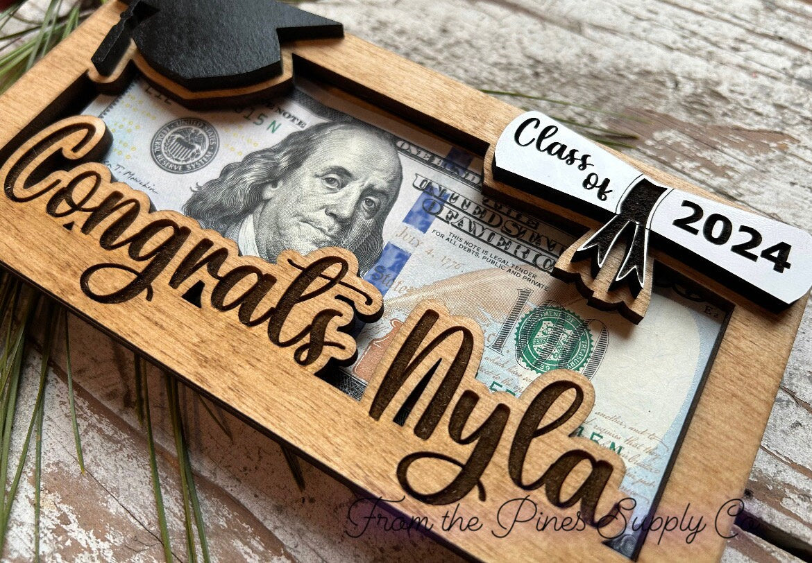 Personalized Graduation Money Holder Gift | Graduation Cash Holder | Class of 2026 High School Senior Gift | Custom College Graduate Gift