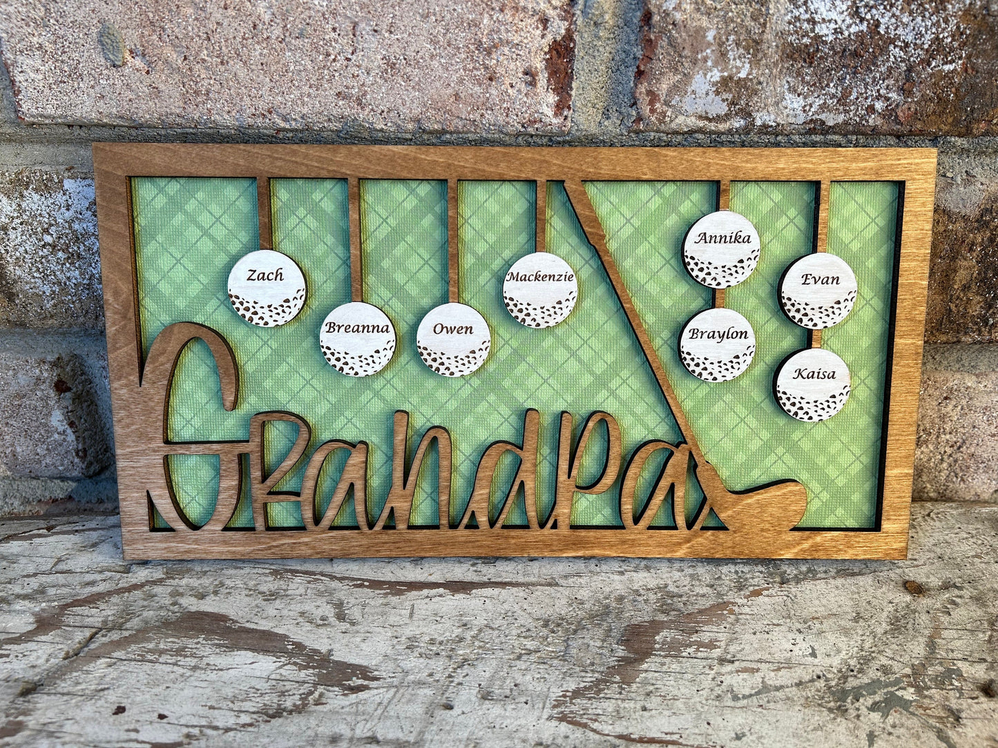 Personalized Dad or Grandpa Golf Sign | Fathers Day Golfing Gift for Daddy | Golfer Gift for Papa Pops Pappy | Golf Lover Custom Present