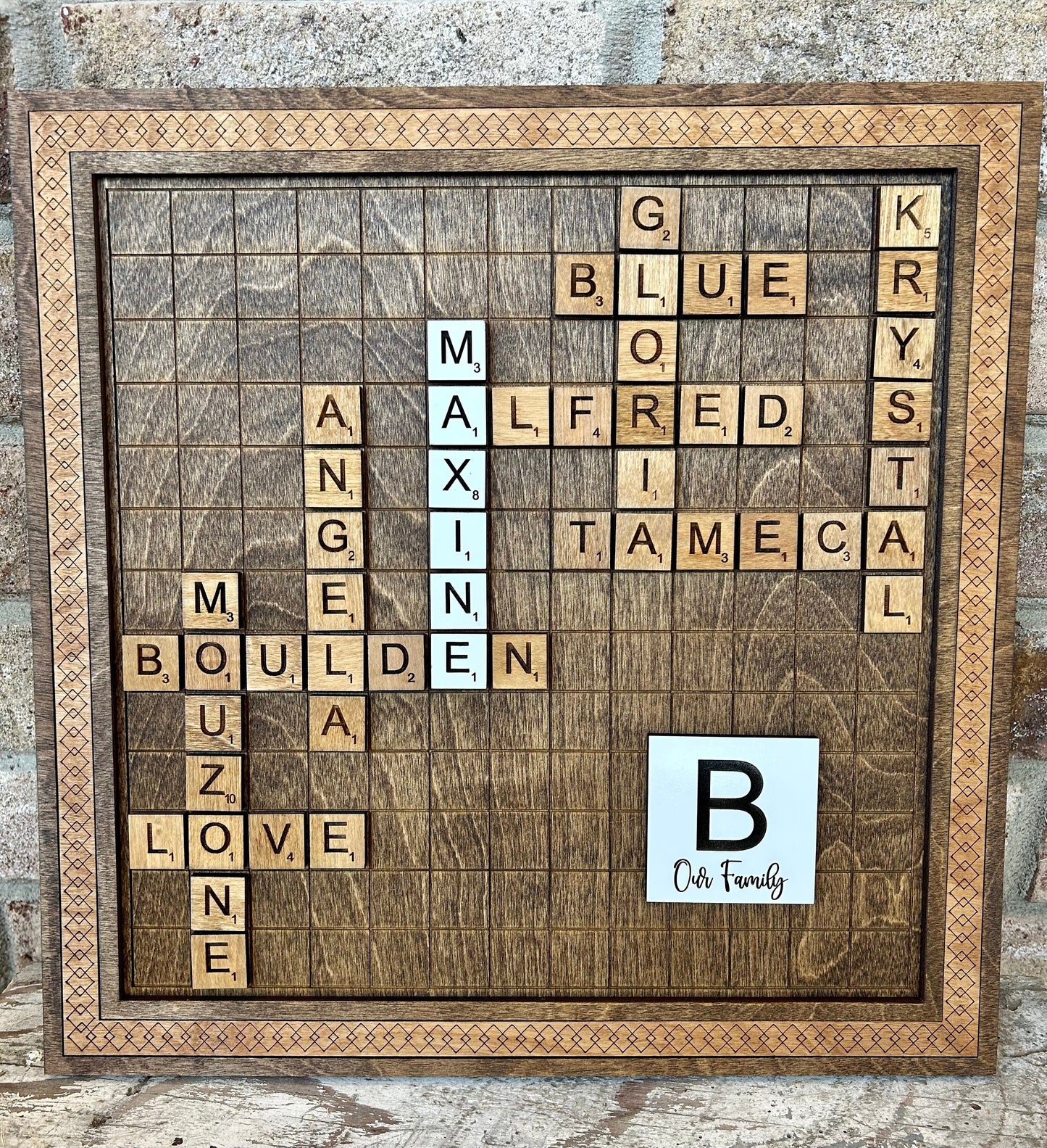 Custom Scrabble Tiles Family Tree | Grandparents Sign | Personalized Mothers Day Gift | Gift for Mom | Gift for Grandma