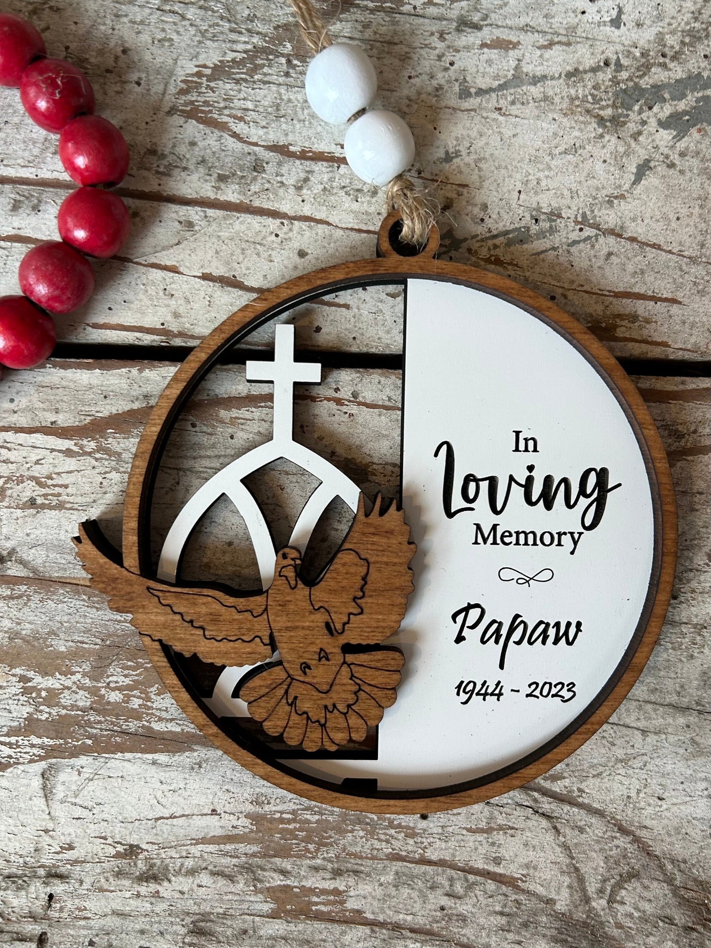 Personalized Memorial Dove Christmas Tree Ornament | Sympathy Gift | Loved One Memorial | Remembrance Ornament | Religious In Loving Memory