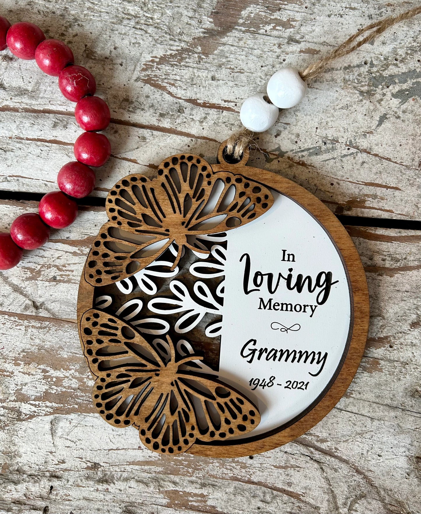 Personalized Memorial Butterfly Christmas Tree Ornament | Sympathy Gift | Loved One Memorial | Remembrance Ornament | In Loving Memory