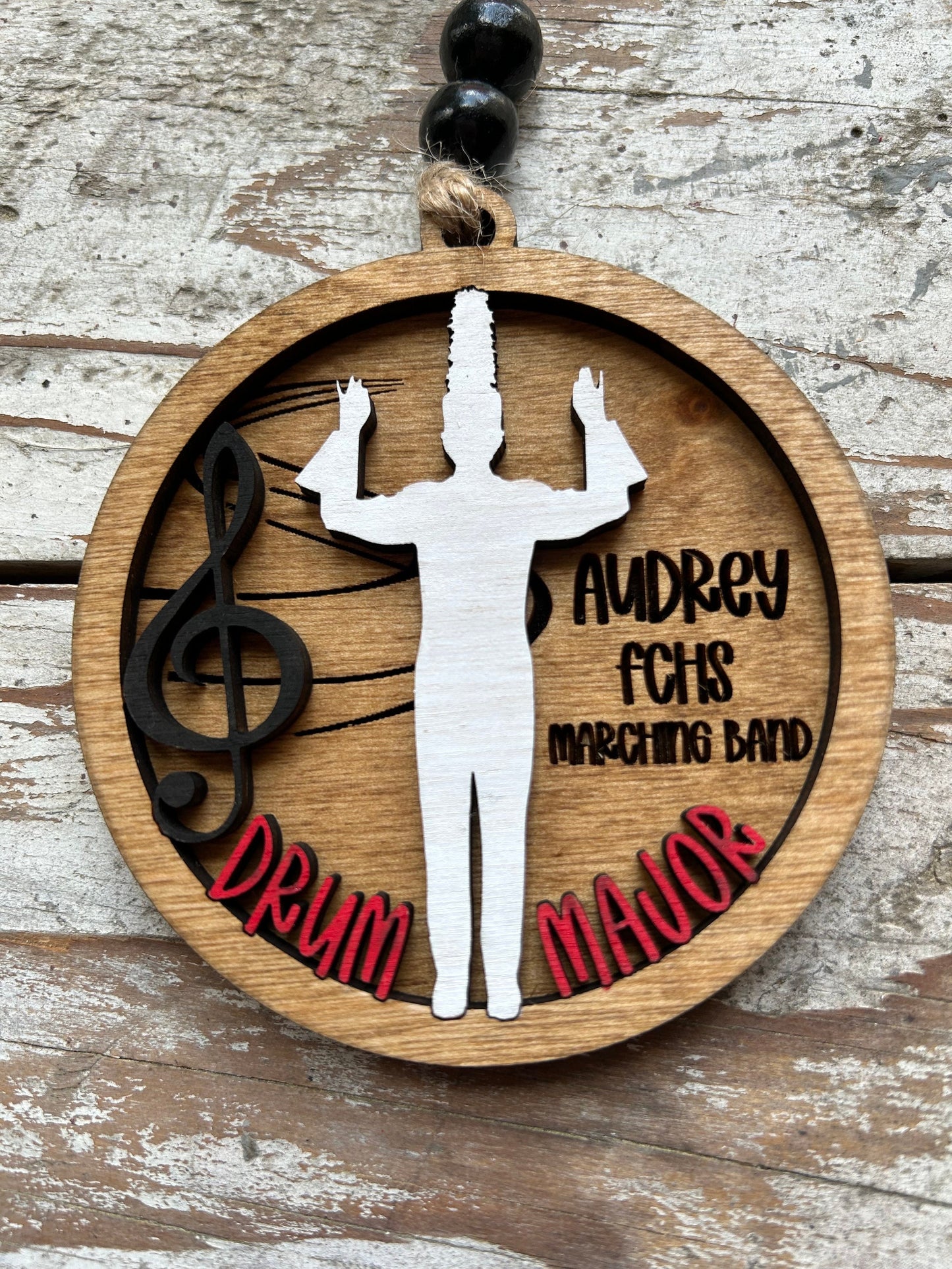 Personalized Drum Major Marching Band Christmas Tree Ornament |  Custom Band Leader Gift | Gift for Band Director | Music Lover | Conductor