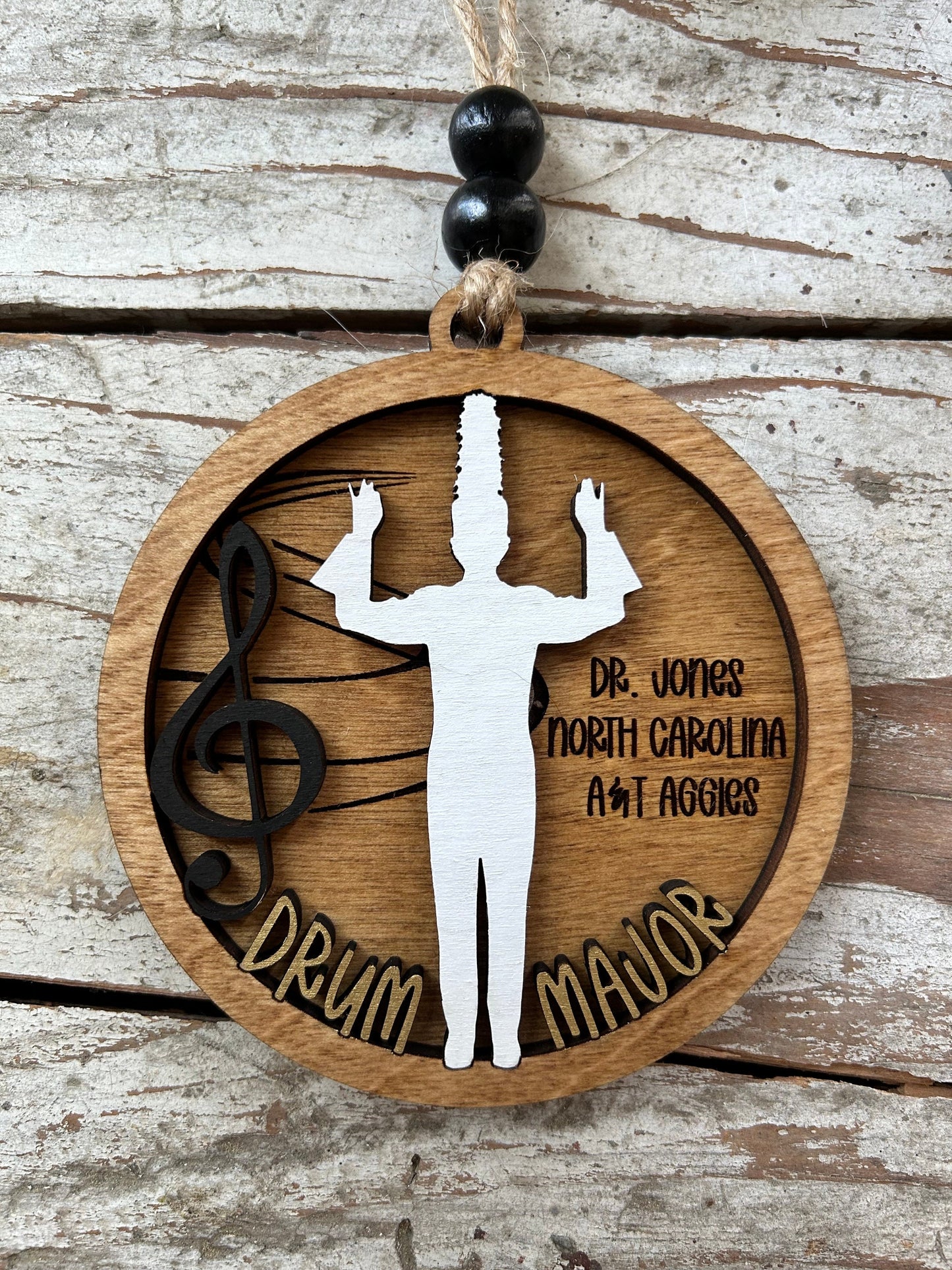 Personalized Drum Major Marching Band Christmas Tree Ornament |  Custom Band Leader Gift | Gift for Band Director | Music Lover | Conductor