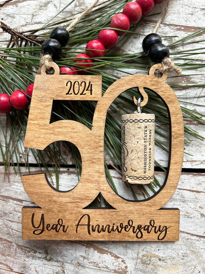 2026 50th Anniversary Wine Cork Keepsake Christmas Tree Ornament-cork not included | 50th Anniversary Gift | Fifty Year Anniversary | 50 yr