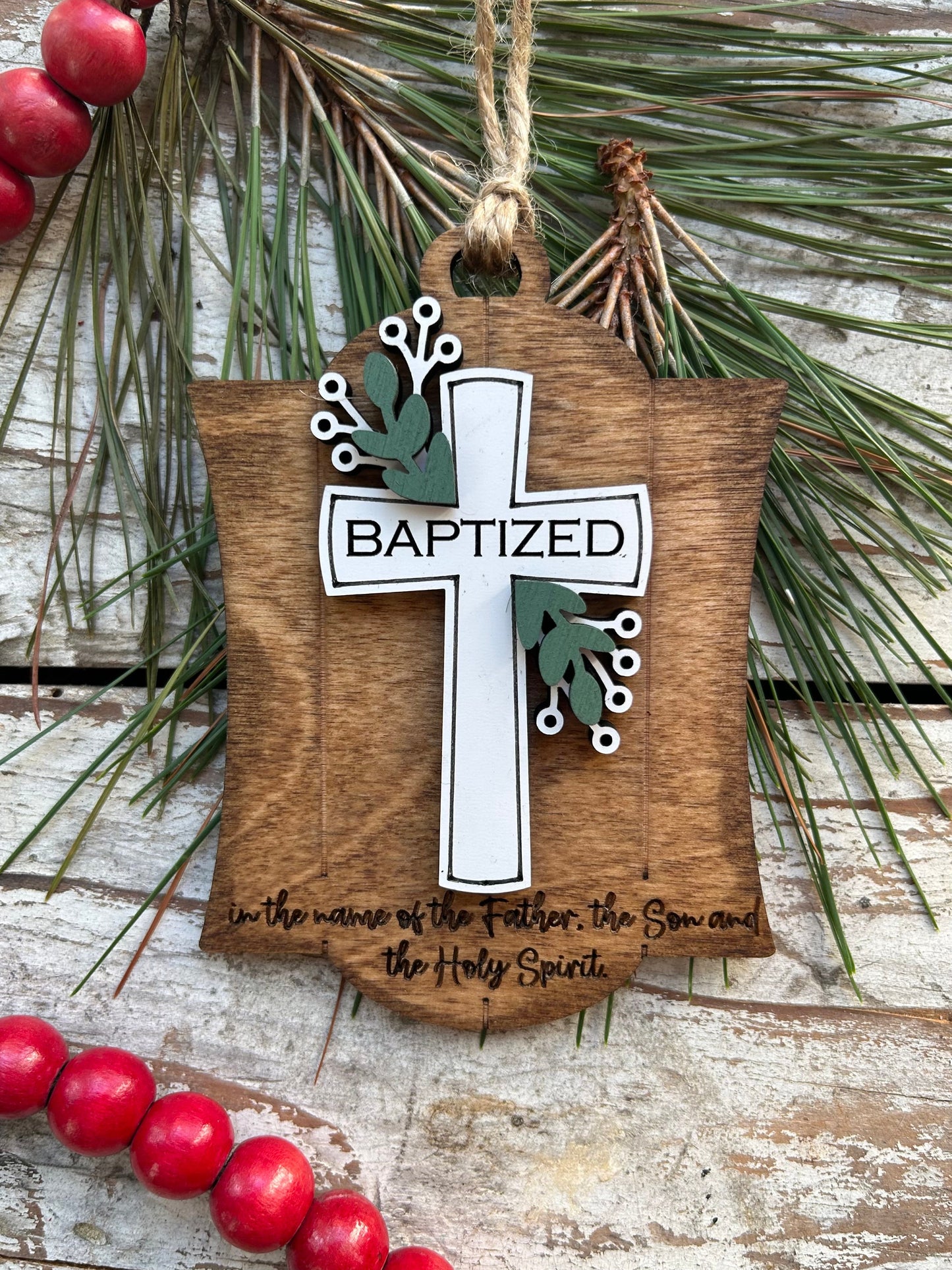 Baptism Christmas Tree Ornament | Infant Christening Gift | Confirmation Keepsake for Girl or Boy | Baby Baptism Ornament | Dedication Gift