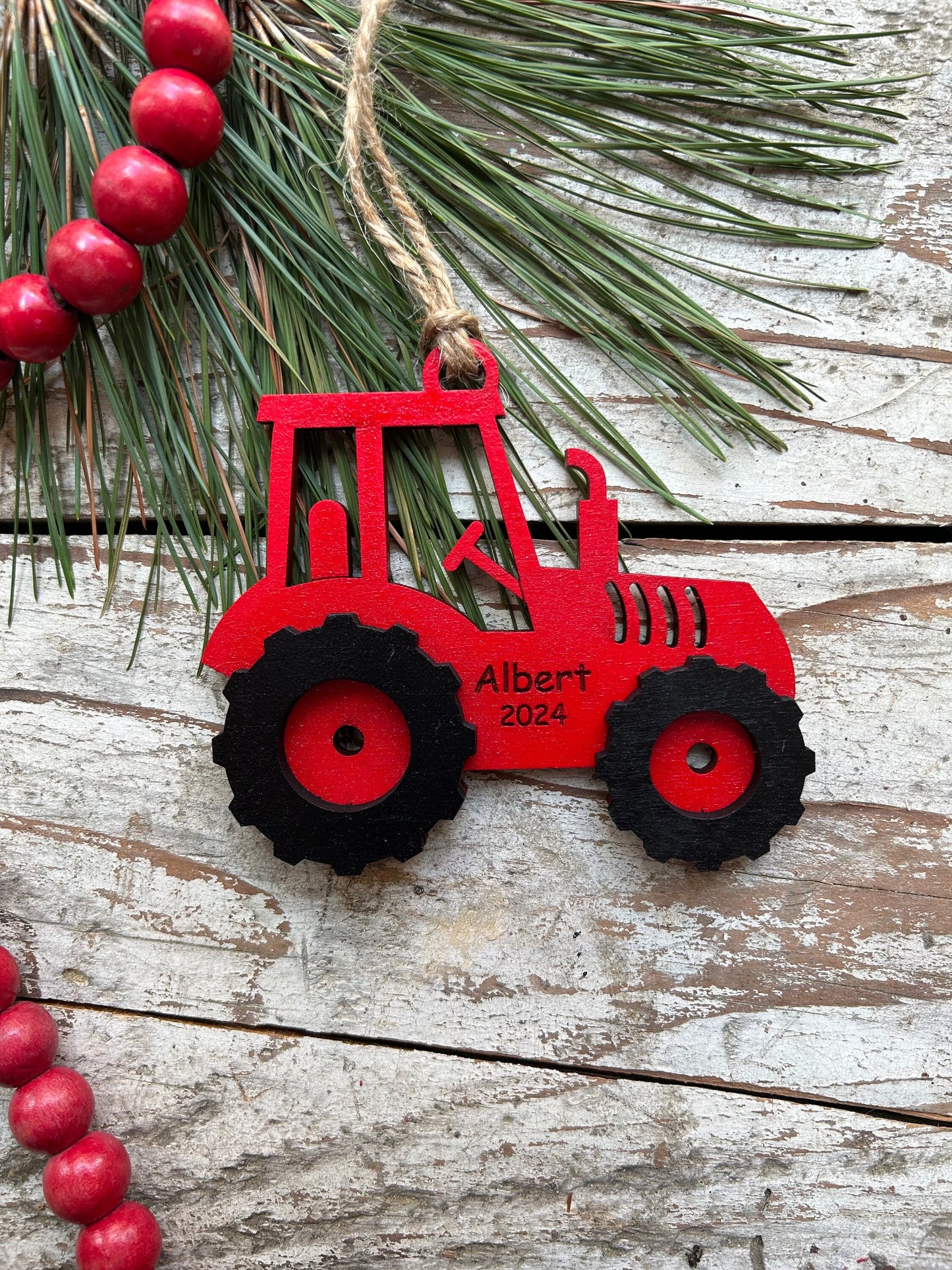 Personalized Tractor Christmas Ornament | Ornament for Boy | Gift for Farmer | Tractor Pull Ornament