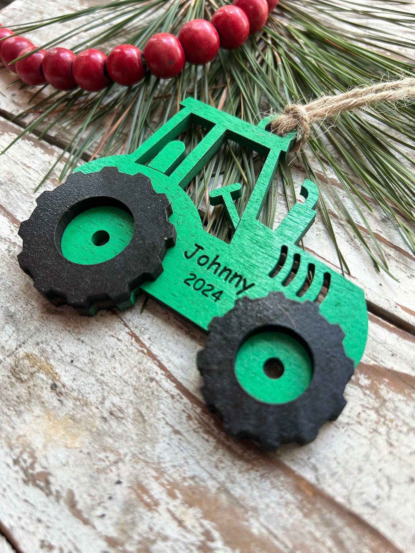 Personalized Tractor Christmas Ornament | Ornament for Boy | Gift for Farmer | Tractor Pull Ornament