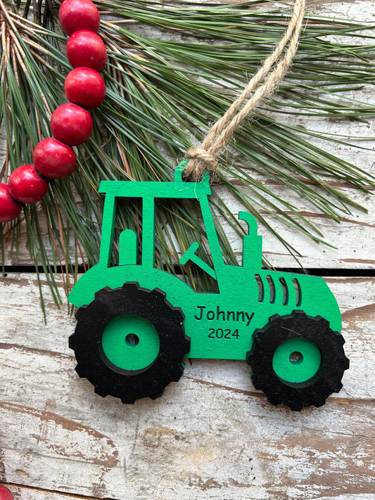 Personalized Tractor Christmas Ornament | Ornament for Boy | Gift for Farmer | Tractor Pull Ornament