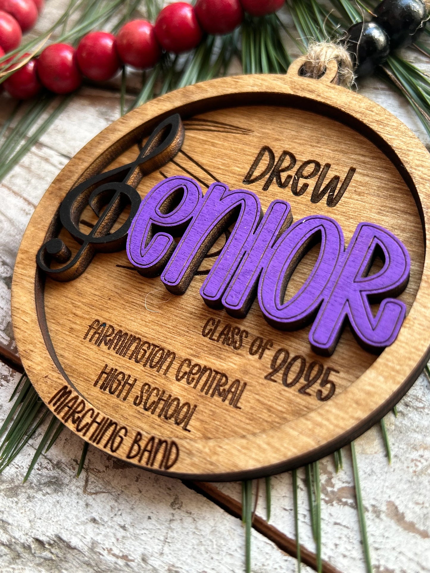 Personalized Marching Band - Chorus Senior Christmas Tree Ornament |  Custom Band Graduation Gift | College Band Senior Class of 2027 |
