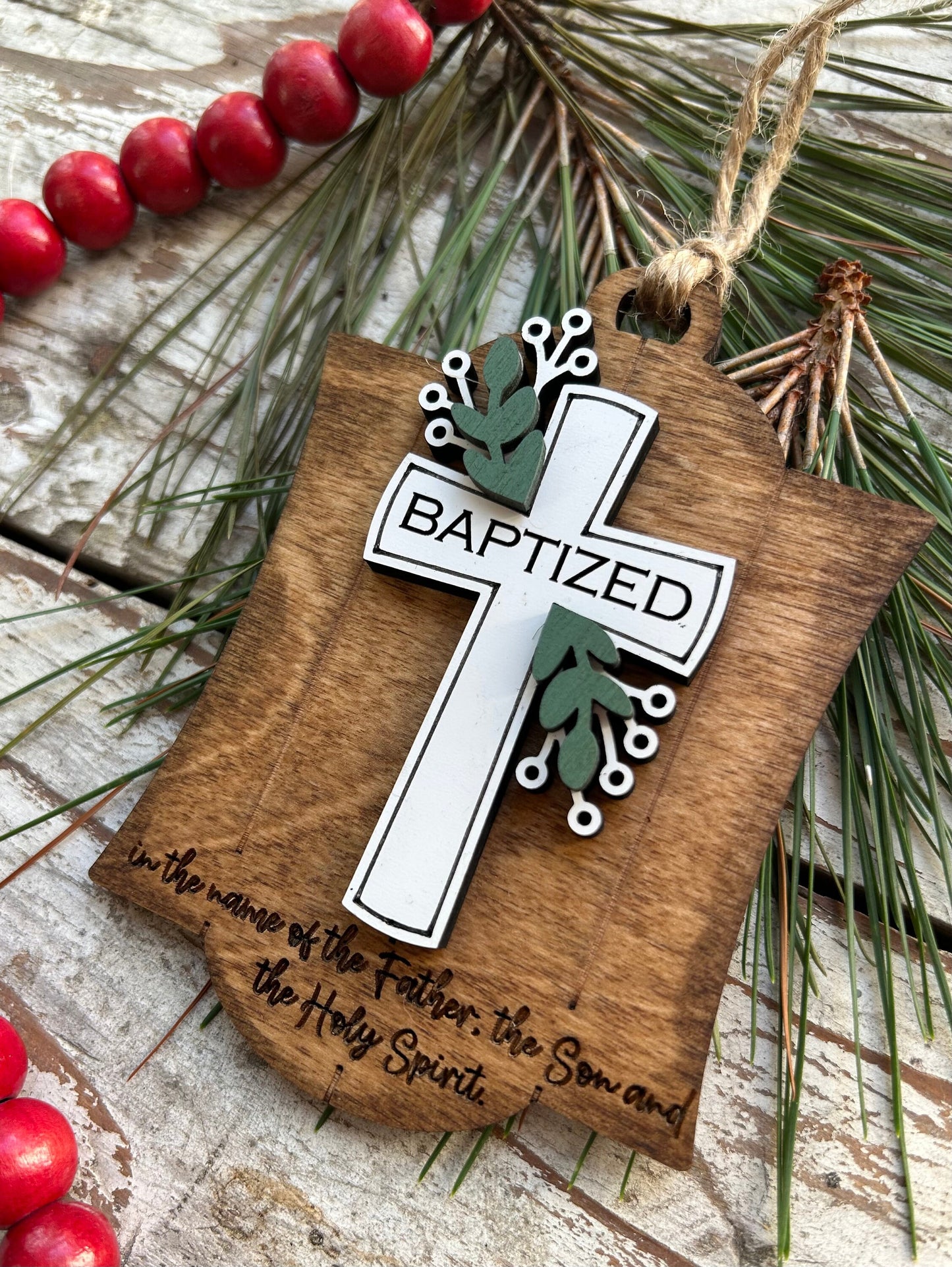 Baptism Christmas Tree Ornament | Infant Christening Gift | Confirmation Keepsake for Girl or Boy | Baby Baptism Ornament | Dedication Gift