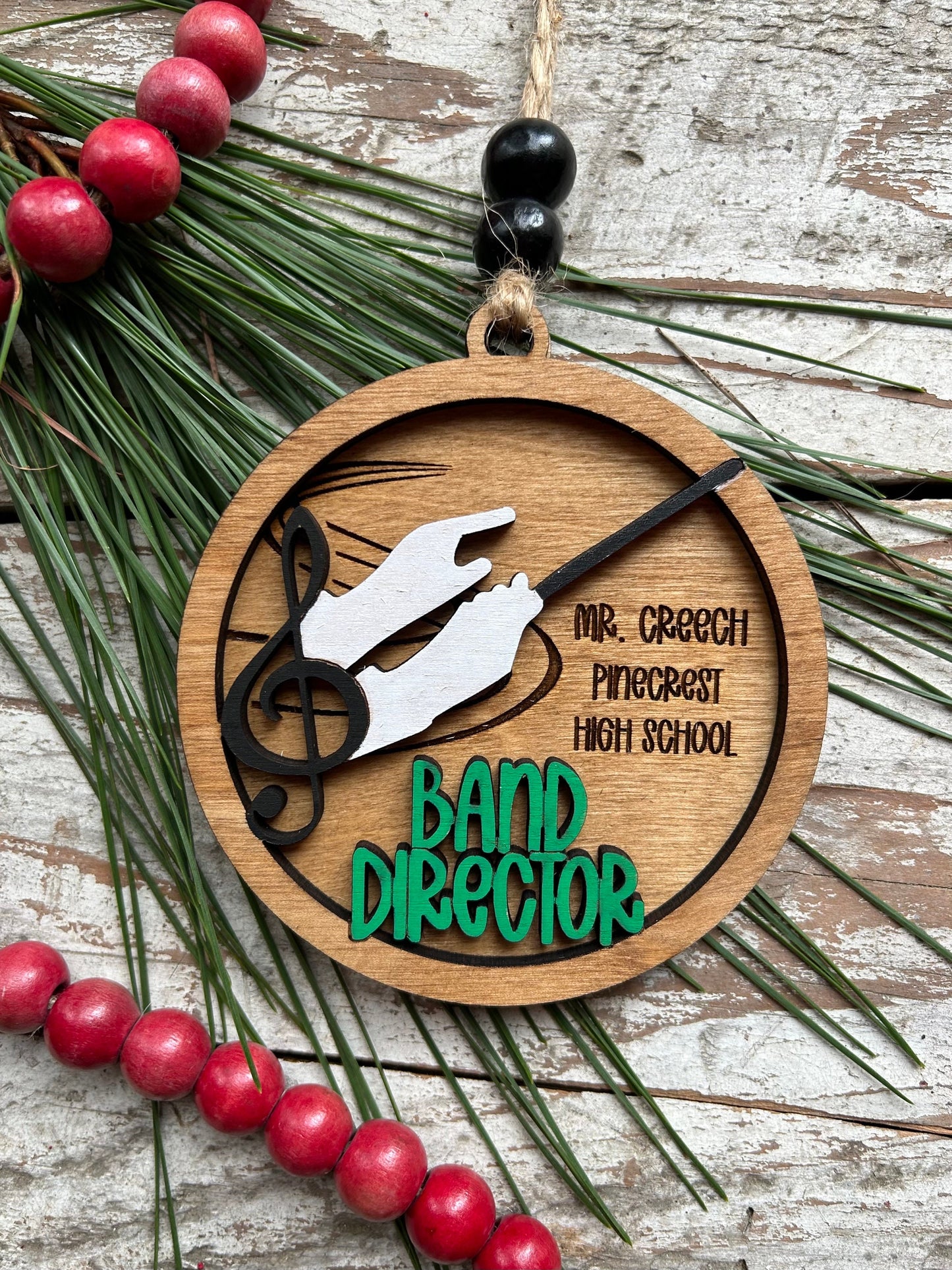 Personalized Marching Band Director Christmas Tree Ornament |  Custom Band Leader Gift | Gift for Band Teacher | Music Lover | Conductor