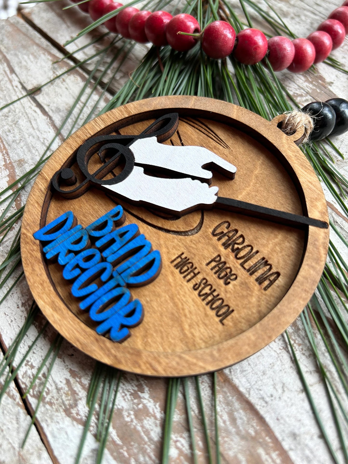 Personalized Marching Band Director Christmas Tree Ornament |  Custom Band Leader Gift | Gift for Band Teacher | Music Lover | Conductor