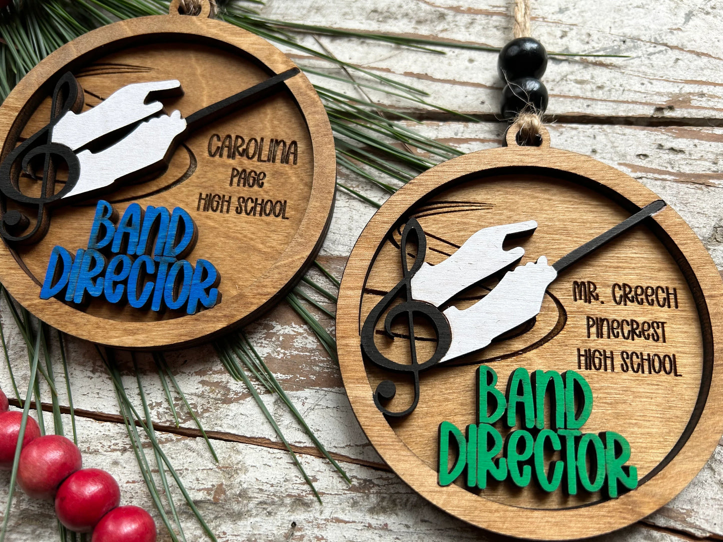Personalized Marching Band Director Christmas Tree Ornament |  Custom Band Leader Gift | Gift for Band Teacher | Music Lover | Conductor