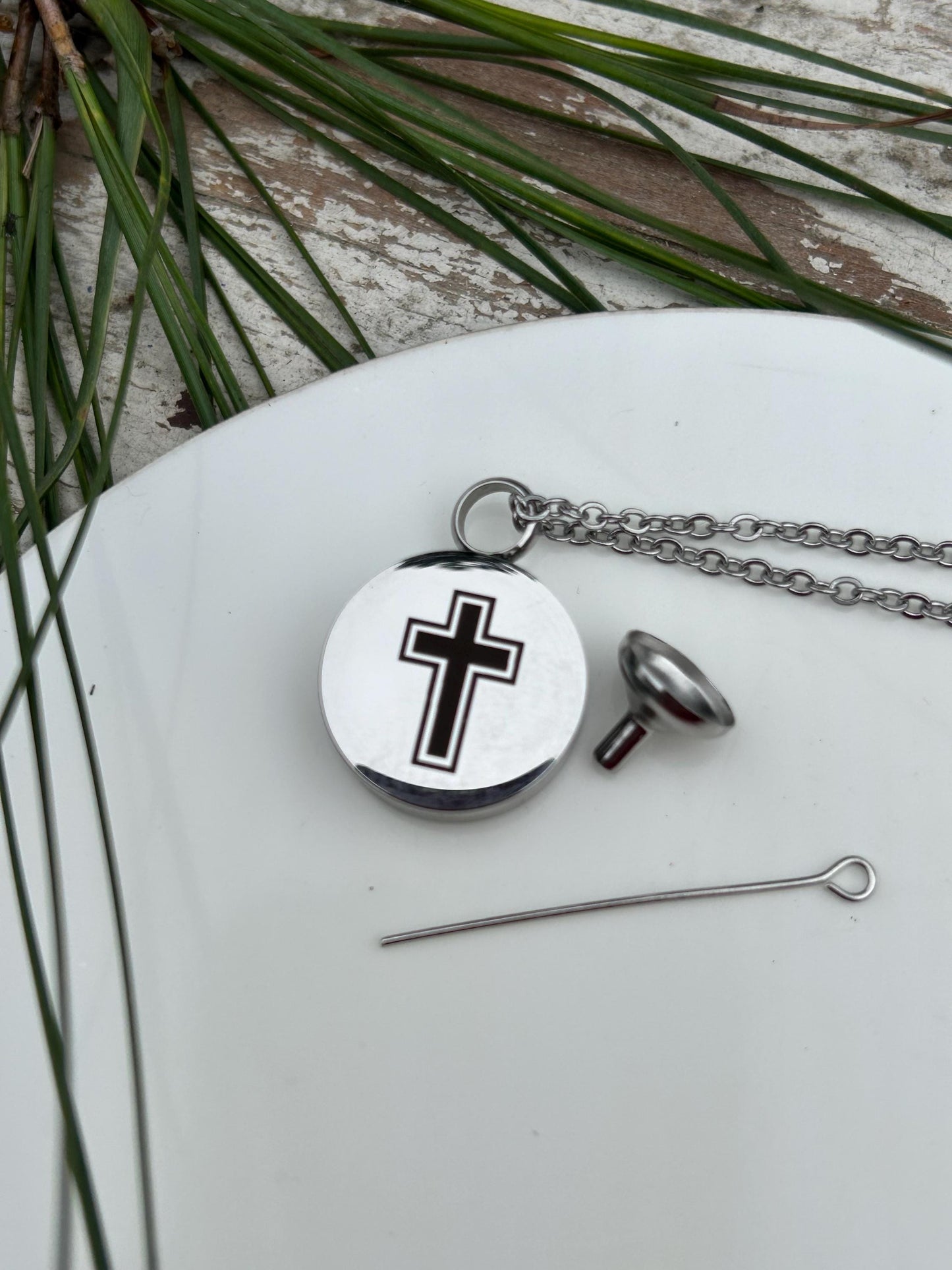 Personalized Cross Urn Necklace | Custom Engraved Cremation Jewelry | Memorial Sympathy Gift Loss of Loved One | Mom or Dad Ashes Keepsake