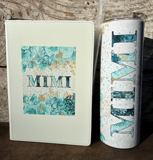 Mimi Tumbler and Journal Set | Gift for Grandma from Grandkids | Mothers Day Gift for Grandmother | Mimi Water Bottle and Notebook Present