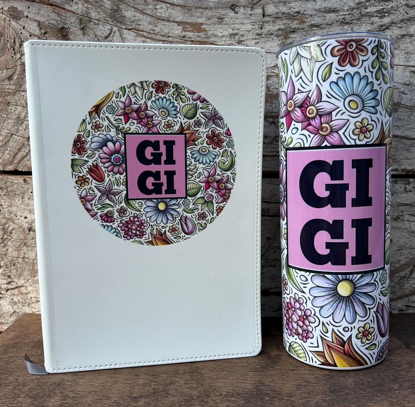 Gigi Tumbler and Journal Set | Gift for Grandma from Grandkids | Mothers Day Gift for Grandmother | GiGi Water Bottle and Notebook Present