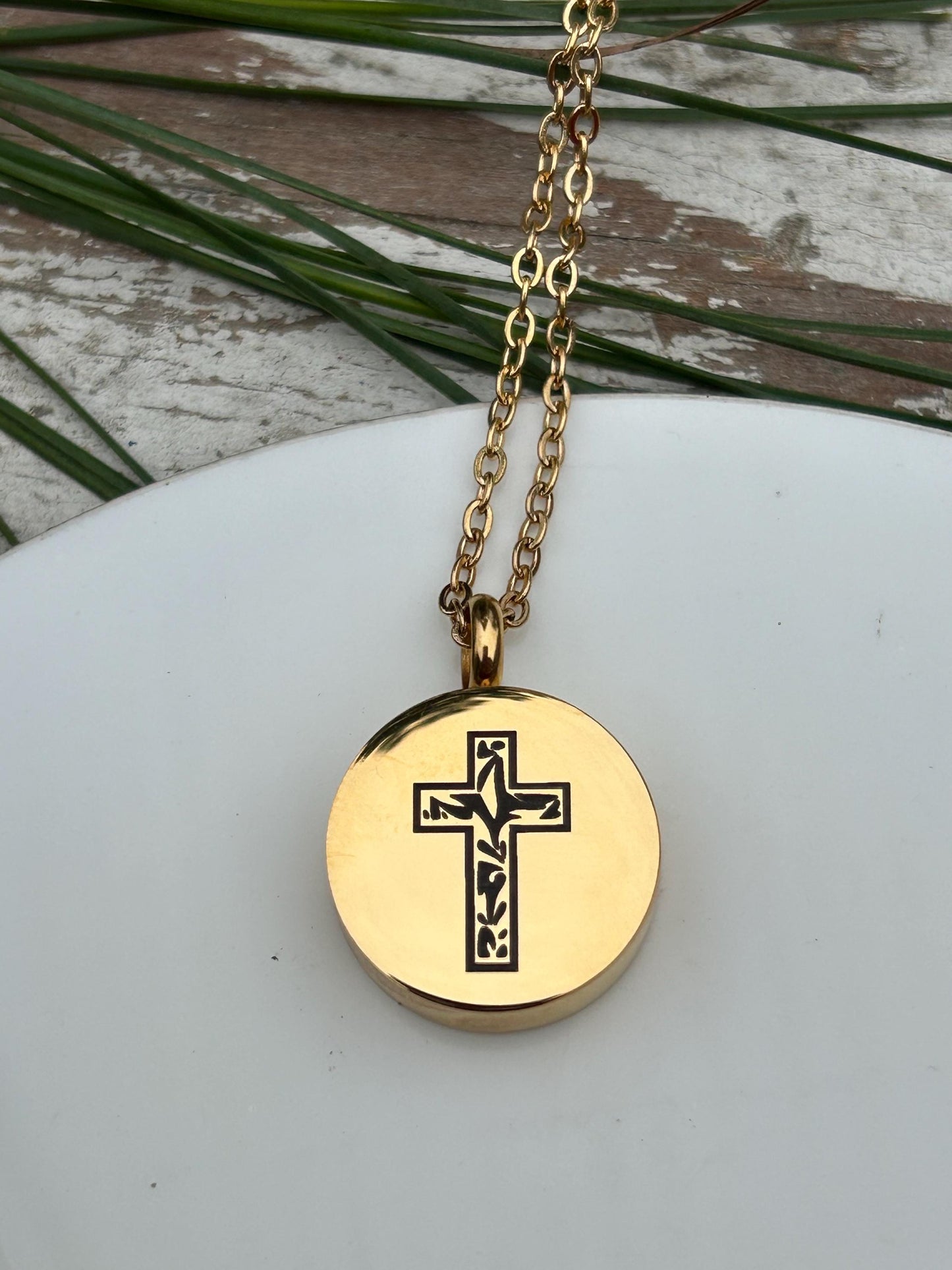 Personalized Cross Urn Necklace | Custom Engraved Cremation Jewelry | Memorial Sympathy Gift Loss of Loved One | Mom or Dad Ashes Keepsake