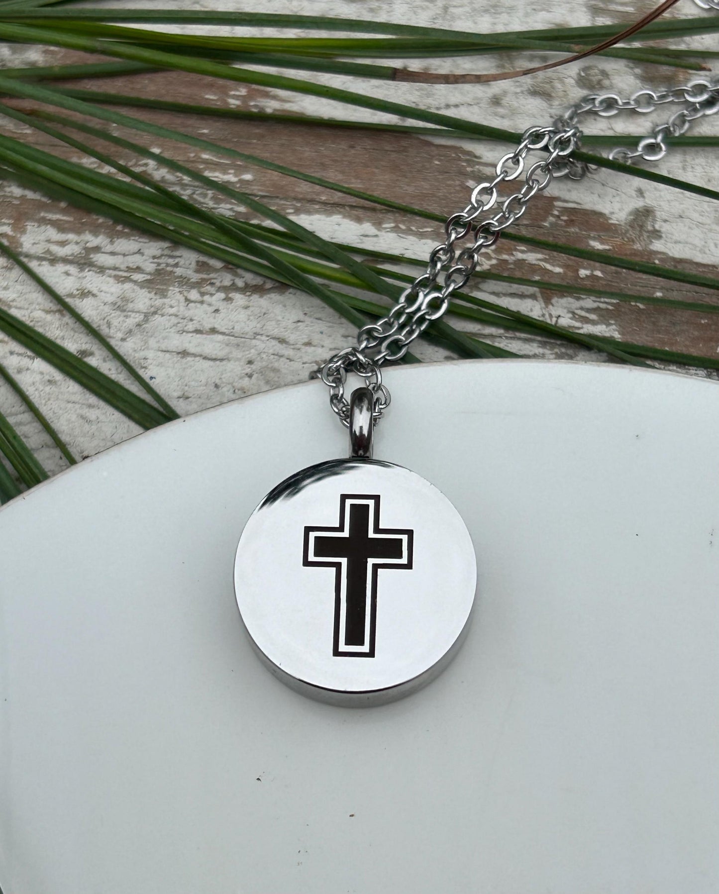 Personalized Cross Urn Necklace | Custom Engraved Cremation Jewelry | Memorial Sympathy Gift Loss of Loved One | Mom or Dad Ashes Keepsake