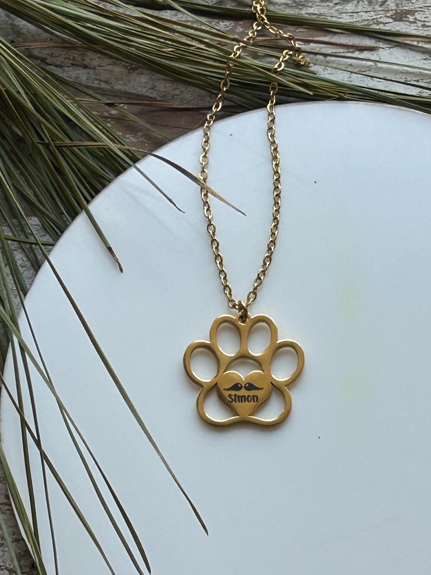 Personalized Paw Print Memorial Necklace for Her | Custom Engraved Pet Loss Memorial Jewelry | Dog Lover | Sympathy Gift | Gift for Dog Mom