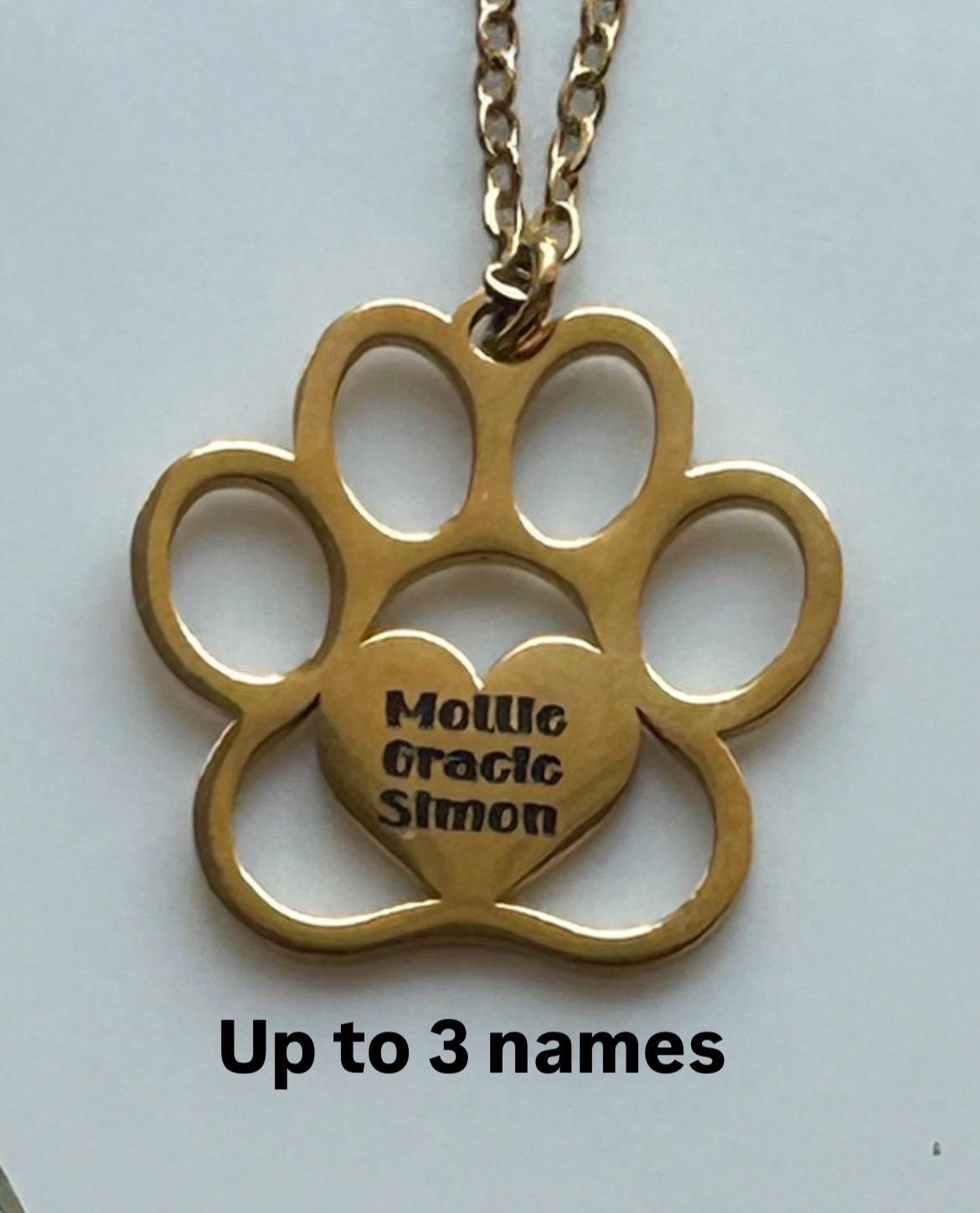Personalized Paw Print Memorial Necklace for Her | Custom Engraved Pet Loss Memorial Jewelry | Dog Lover | Sympathy Gift | Gift for Dog Mom