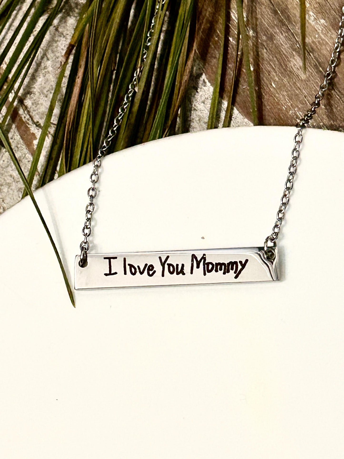 Personalized Mom Necklace Using Child Handwriting | Mothers Day Gift from Son or Daughter | Custom Signature Necklace | Engraved Handwriting