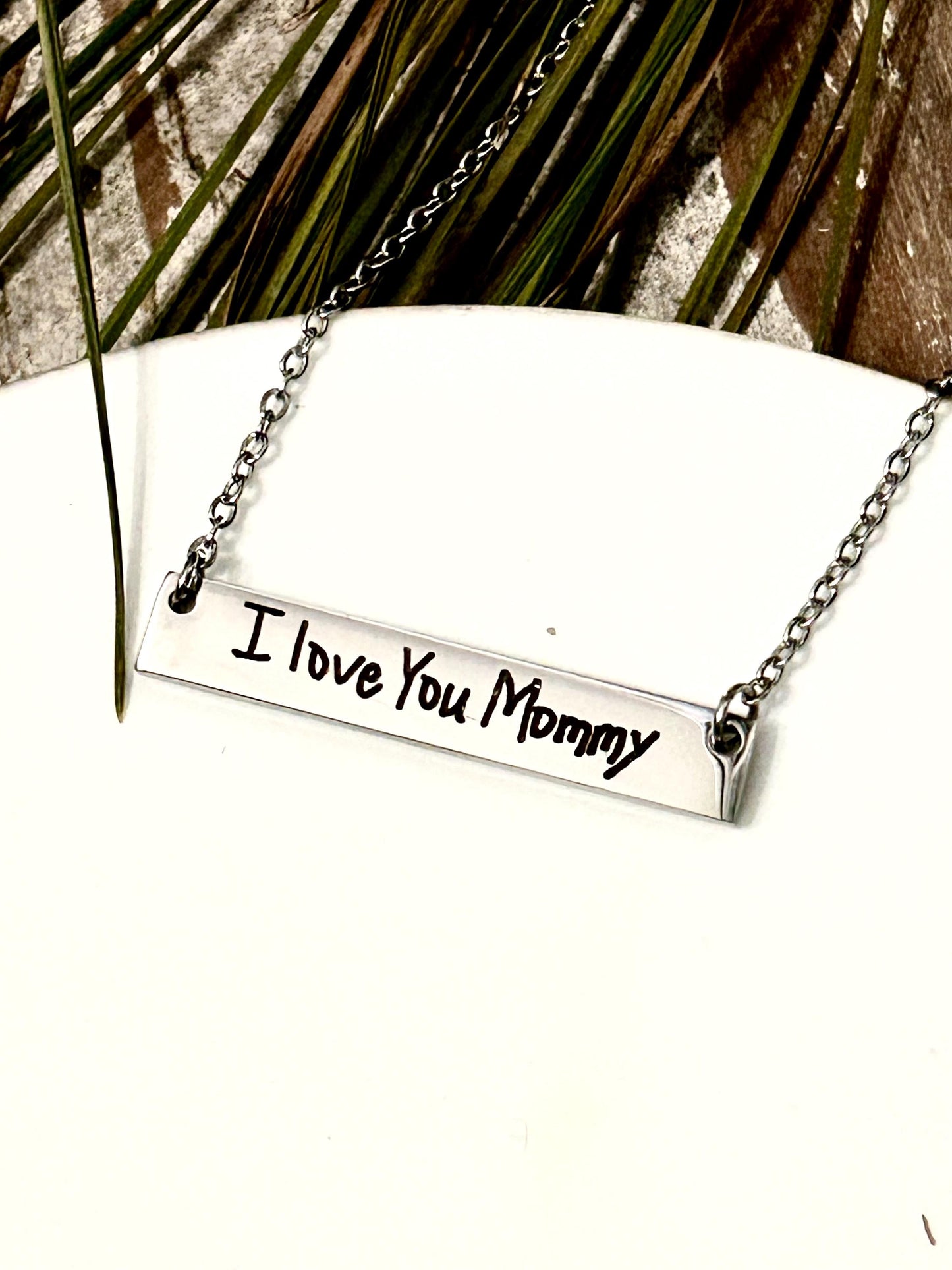 Personalized Mom Necklace Using Child Handwriting | Mothers Day Gift from Son or Daughter | Custom Signature Necklace | Engraved Handwriting