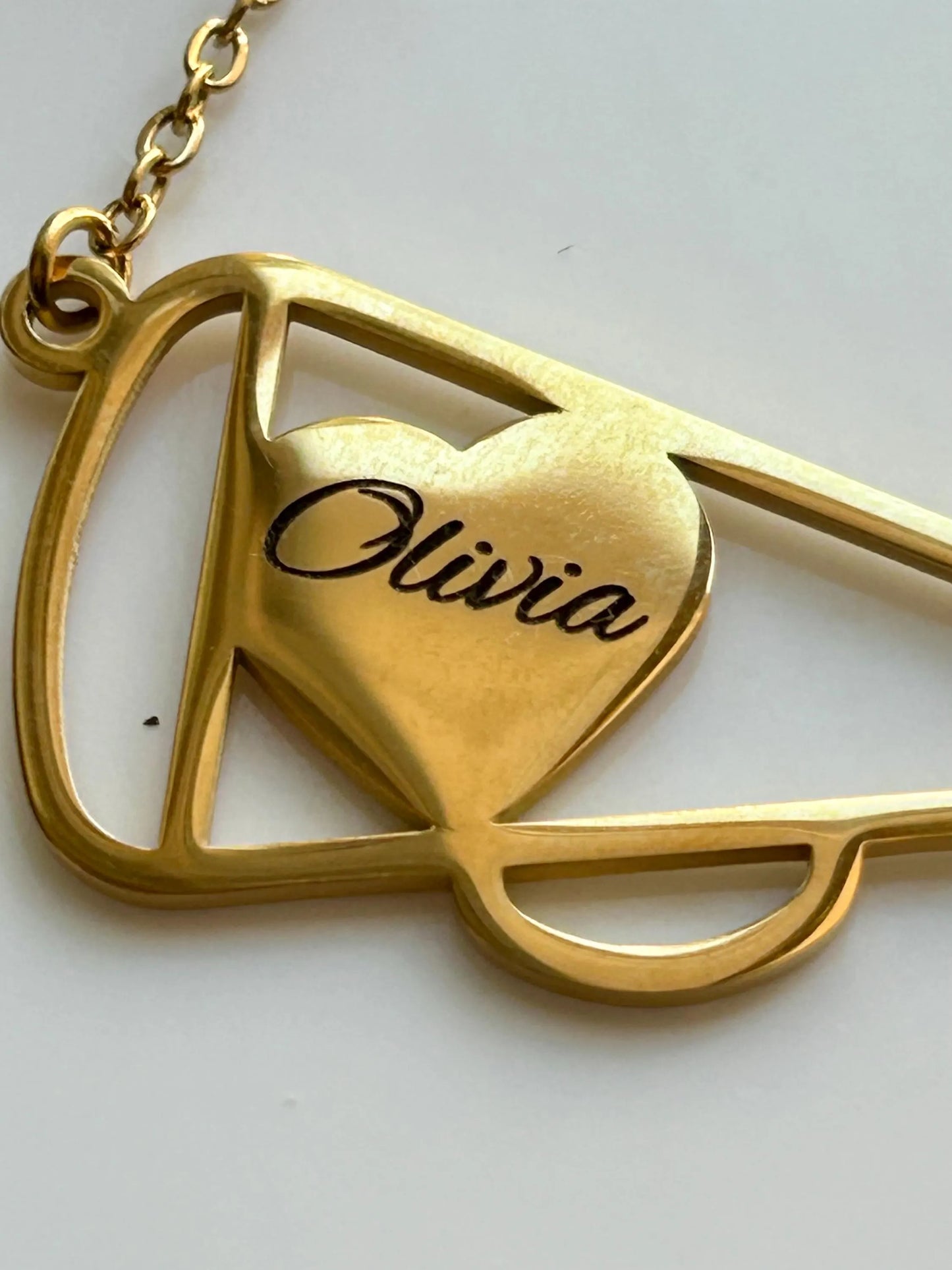 Personalized Cheer Megaphone Name Necklace | Cheerleader Football Jewelry | Cheerleader Mom Necklace | Cheer Team | Cheer Squad Senior Gifts