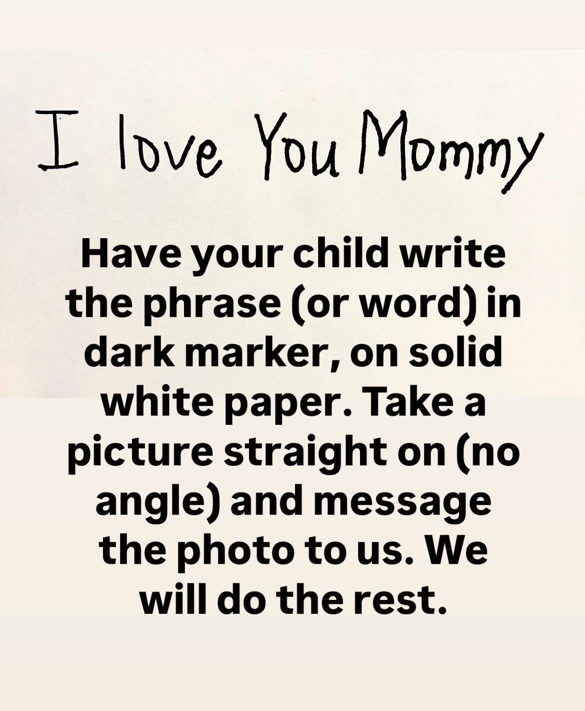 Personalized Mom Necklace Using Child Handwriting | Mothers Day Gift from Son or Daughter | Custom Signature Necklace | Engraved Handwriting