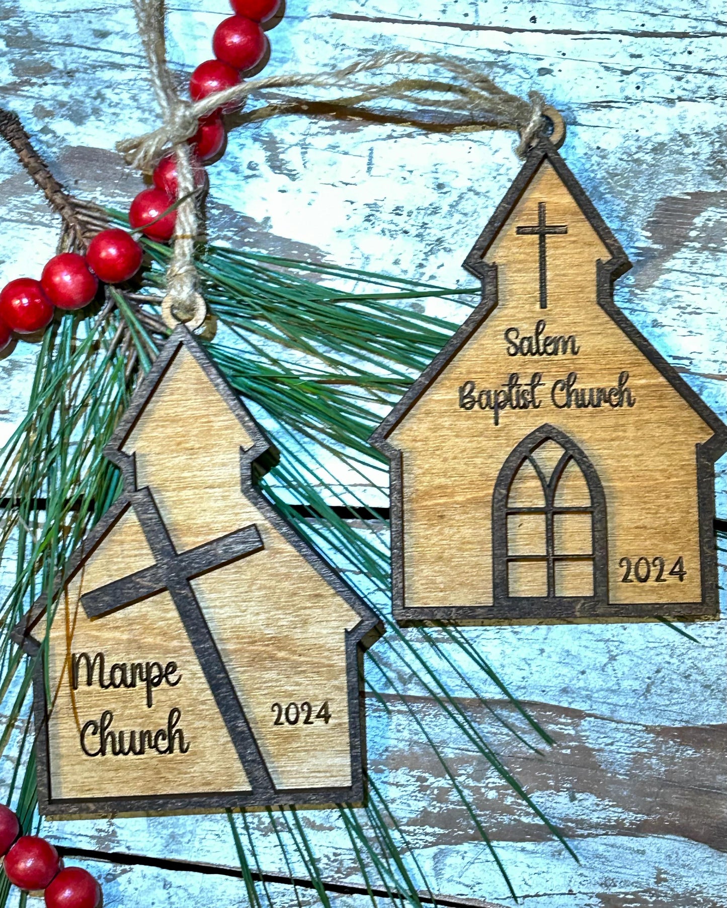 Personalized Church Christmas Tree Ornament | Gift for Sunday School | Gift for Pastor Preacher | Religious Ornament | Fundraiser for Church