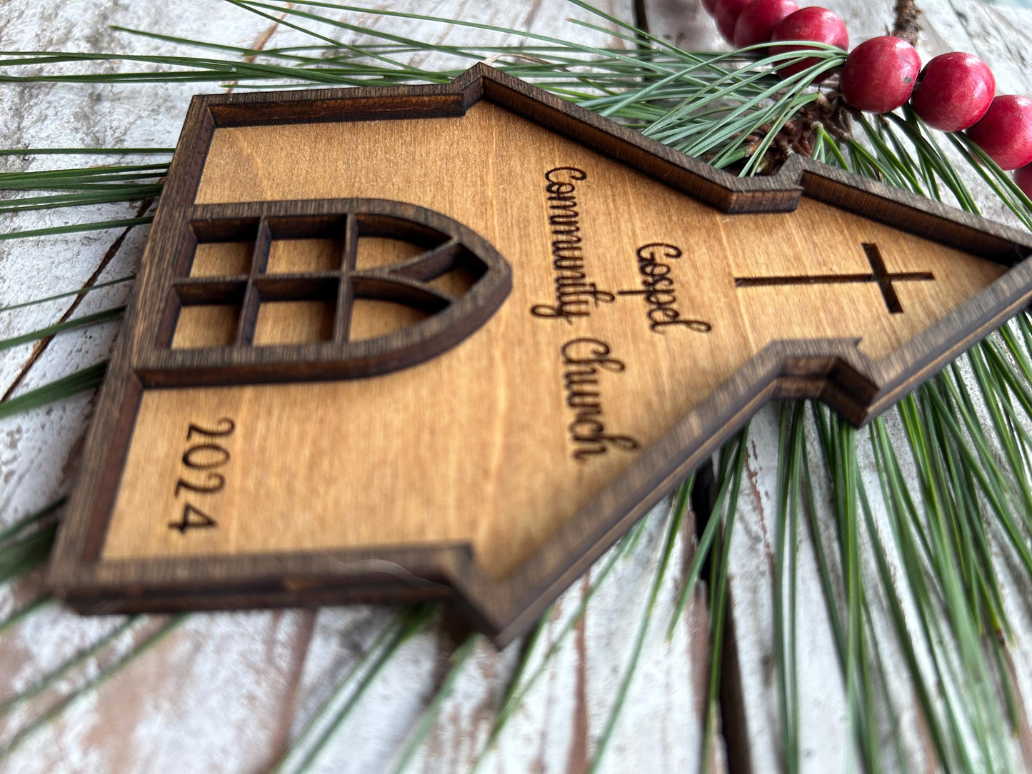 Personalized Church Christmas Tree Ornament | Gift for Sunday School | Gift for Pastor Preacher | Religious Ornament | Fundraiser for Church