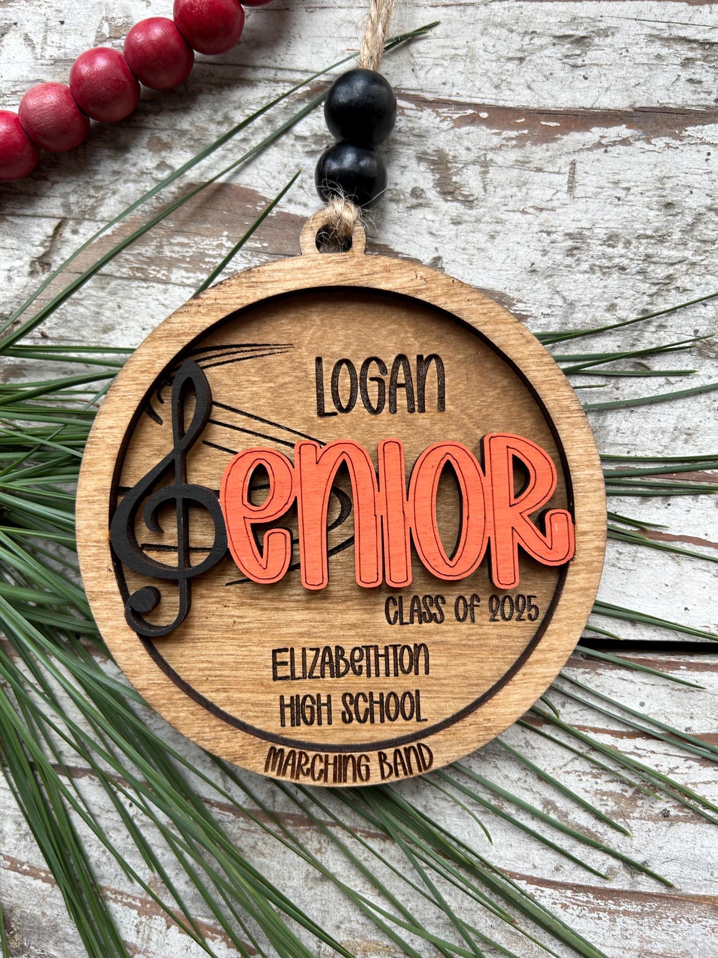 Personalized Marching Band - Chorus Senior Christmas Tree Ornament |  Custom Band Graduation Gift | College Band Senior Class of 2027 |