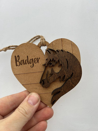 Personalized Horse Christmas Ornament | Gift for Horse Lover | Custom Horseback Riding Students Gift | Equine Equestrian Keepsake
