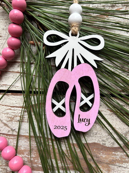 Personalized Ballet Dance Shoes Christmas Tree Ornament | Ballet Dance Recital Ornament | Dance Teacher Gift | Ballerina | Dance Ornament