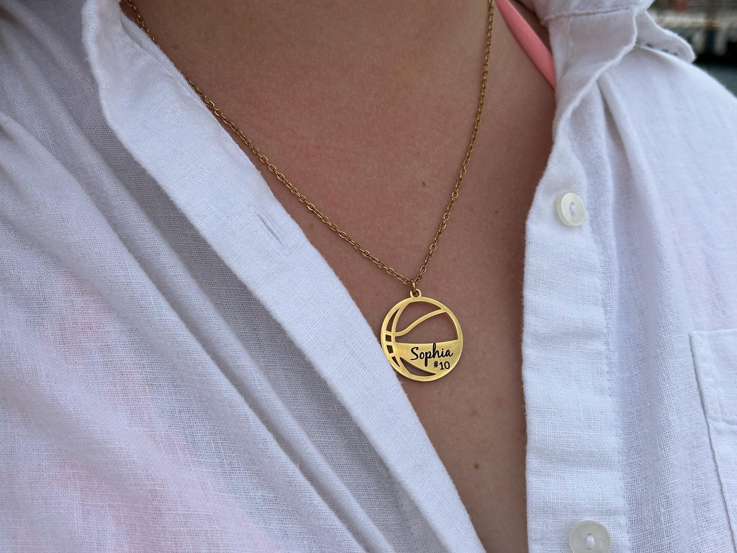 Personalized Basketball Name Necklace | Custom Sports Necklace | Basketball Mom Necklace | Basketball Gift | Gift for Basketball Player