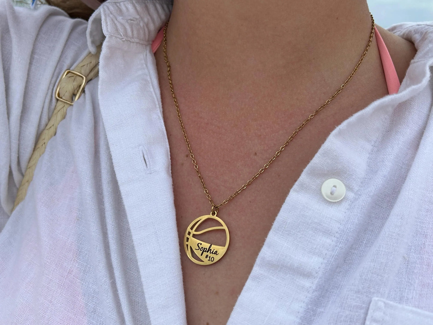 Personalized Basketball Name Necklace | Custom Sports Necklace | Basketball Mom Necklace | Basketball Gift | Gift for Basketball Player