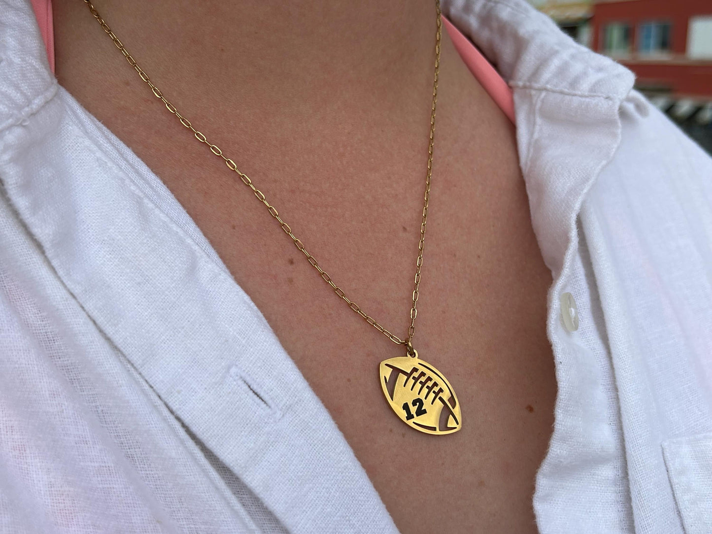 Personalized Football Number Necklace | Custom Sports Necklace Gift | Football Mom Necklace | Football Game Accessories | Game Day Present