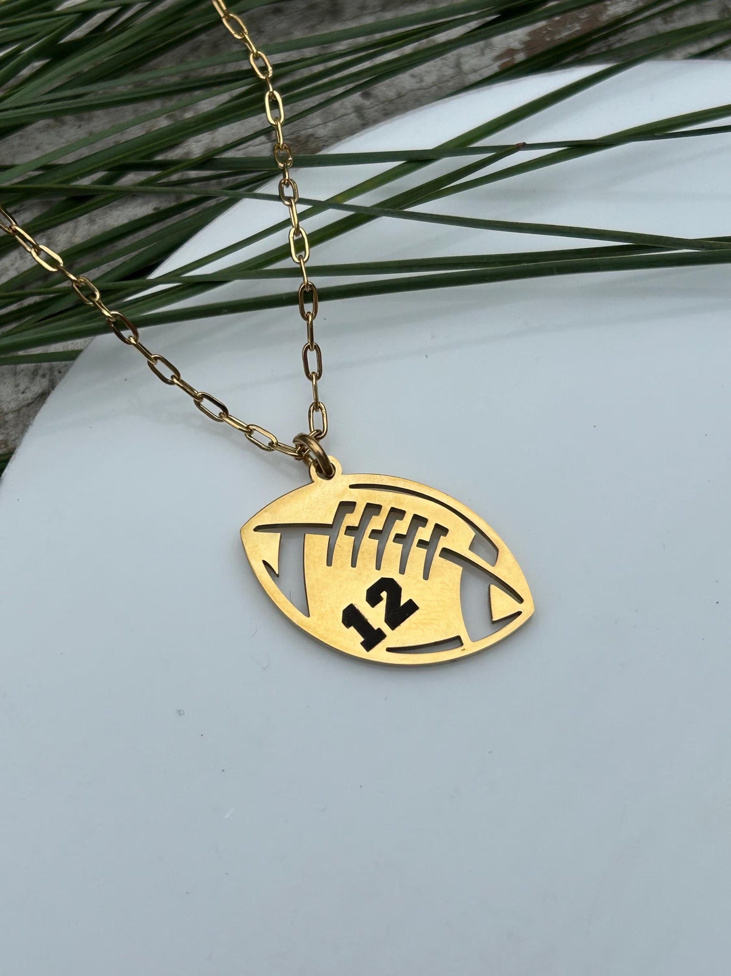 Personalized Football Number Necklace | Custom Sports Necklace Gift | Football Mom Necklace | Football Game Accessories | Game Day Present