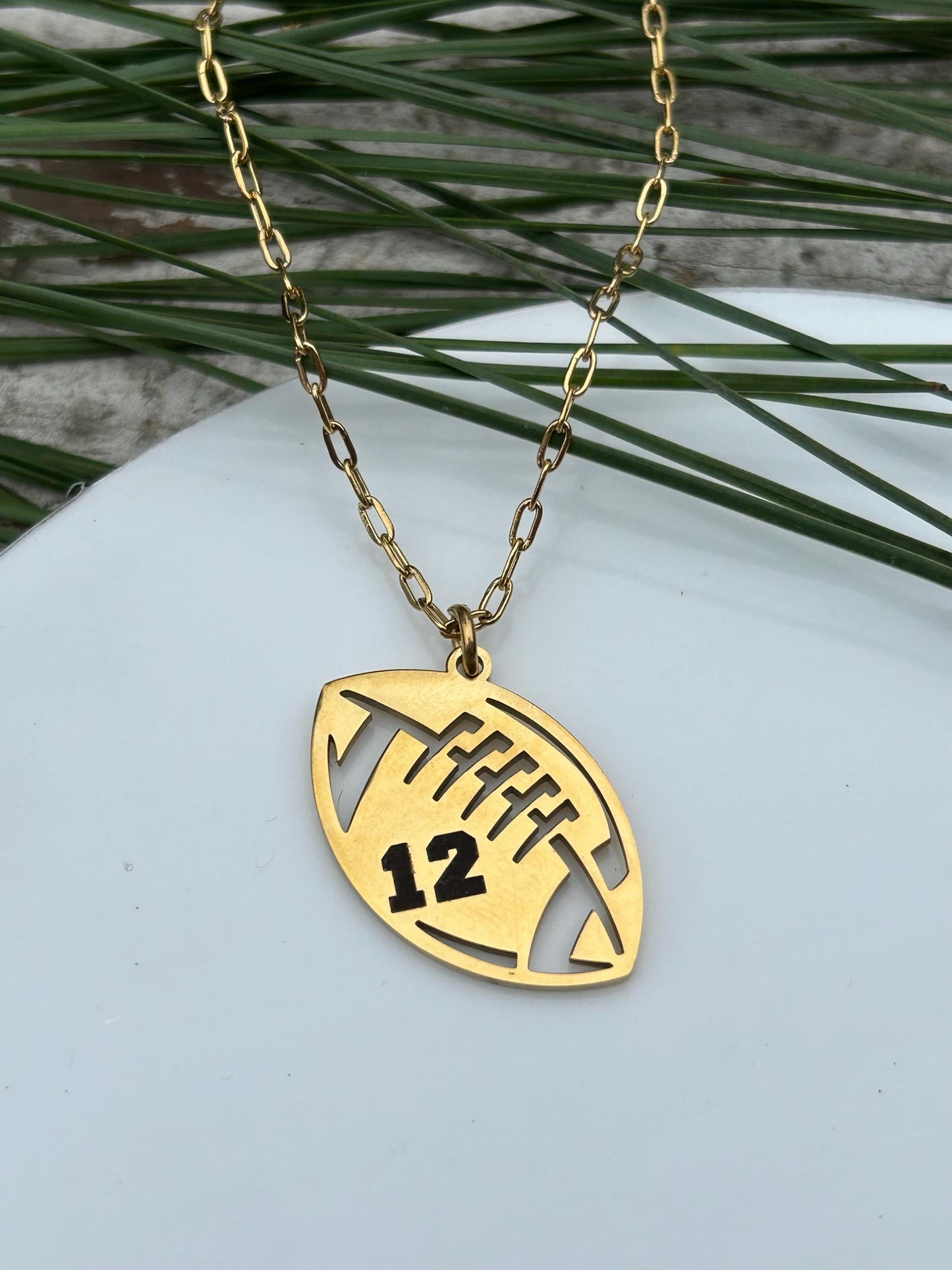 Personalized Football Number Necklace | Custom Sports Necklace Gift | Football Mom Necklace | Football Game Accessories | Game Day Present